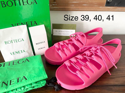 Pre-owned Bottega Veneta Men's 667220 Red/pink Lace-up Open Sandals Shoe, Sz 39, 40, 41