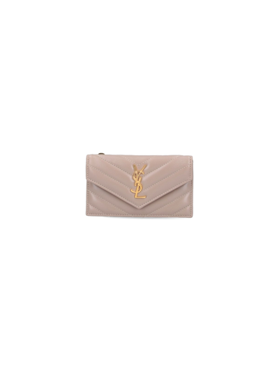 Saint Laurent "cassandre" Card Holder In Pink