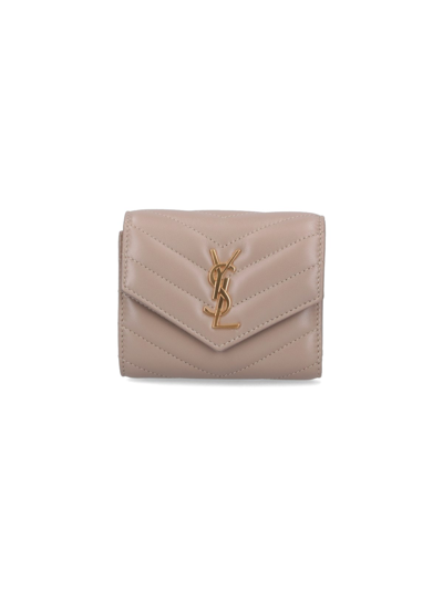 Saint Laurent Multi-fold Wallet "cassandre" In Pink