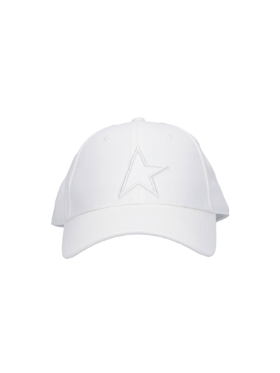 Golden Goose Star Cotton Baseball Hat In White