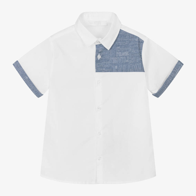 Alviero Martini Babies' Boys White Cotton & Denim Shirt