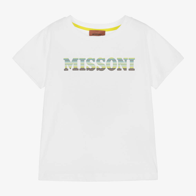 Missoni Babies' Boys White Cotton T-shirt