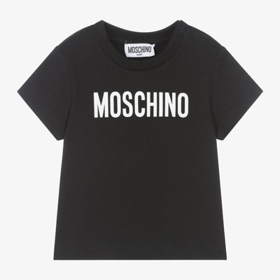 Moschino Baby Black Cotton Baby T-shirt