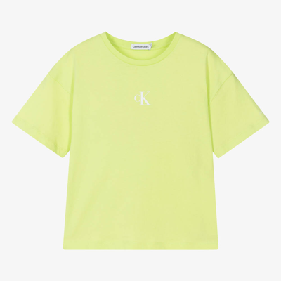 Calvin Klein Teen Girls Green Cotton T-shirt