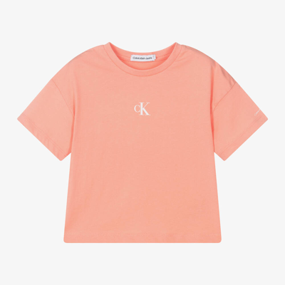 Calvin Klein Kids' Girls Orange Cotton T-shirt