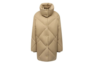 Pre-owned Burberry Diamond Quilted Cotton Gabardine Coat Honey