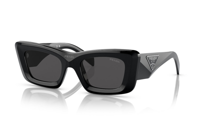Pre-owned Prada Cat Eye Sunglasses Black/dark Grey (spr 13z 1ab-5s0)