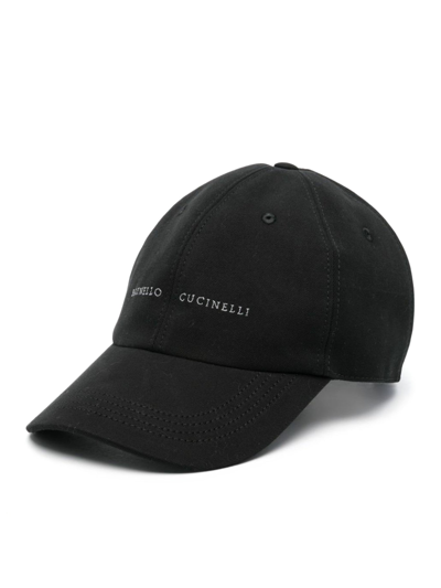 BRUNELLO CUCINELLI LOGO-EMBROIDERED COTTON BASEBALL CAP