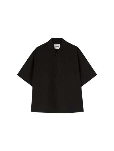 Jil Sander Short-sleeve Cotton Shirt In Black