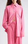 Stella Mccartney Oversize Button-up Shirt In 5560 - Bright Pink
