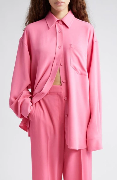 Stella Mccartney Oversize Button-up Shirt In 5560 - Bright Pink
