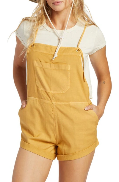 Billabong Wild Pursuit Short Dungarees In Wild Honey