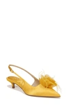 Sam Edelman Faye Slingback Pointed Toe Pump In Yellow
