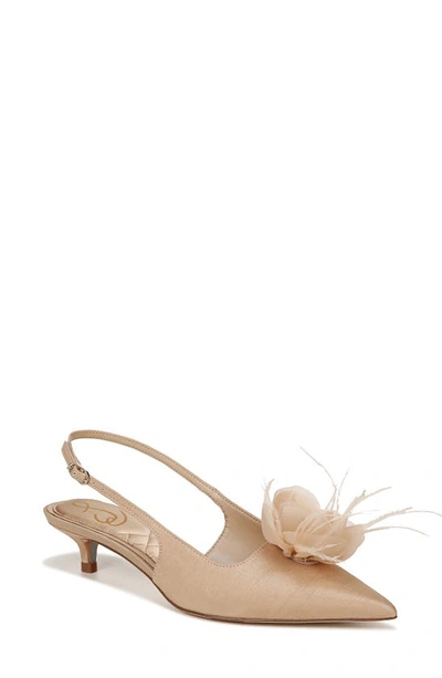 Sam Edelman Faye Slingback Pointed Toe Pump In Beige