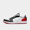 Nike Women's Air Jordan Retro 1 Low Slip Casual Shoes In White/white/gym Red/black