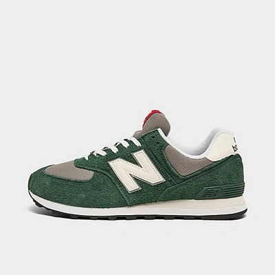 New Balance 574 Casual Shoes In Green/grey/cream/red