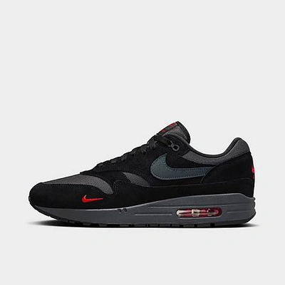 Nike Men's Air Max 1 Casual Shoes In Black/anthracite/university Red