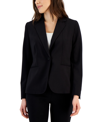 Anne Klein Petite Notched Collar One-button Blazer In Anne Black