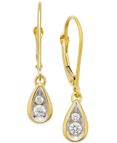 Macy's Diamond Teardrop Earrings (1/4 Ct. T.w.) In 14k White Or Yellow Gold