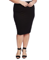 Vince Camuto Plus Size Pull-on Midi Tube Skirt In Rich Black