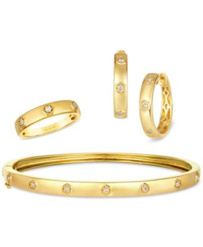 Le Vian Anywear Everywear Nude Diamond Polished Band Small Hoop Earrings Bangle Bracelet Collection Set In 1 In K Honey Gold Earrings
