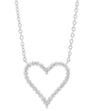 Macy's Diamond Heart 18" Pendant Necklace (1/4 Ct. T.w.) In Sterling Silver In Sterling Silver