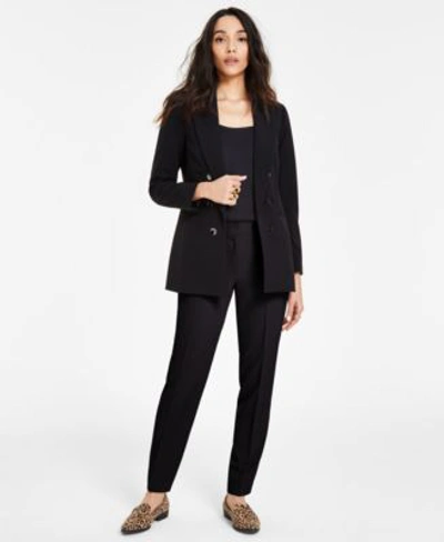 Bar Iii Womens Faux Double Breasted Boyfriend Jacket Scoop Neck Camisole Straight Leg Dress Pants Created Fo In Black