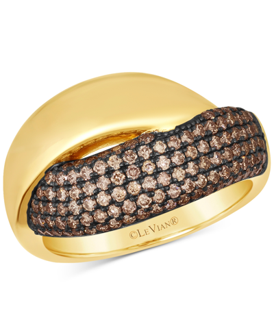 Le Vian Chocolatier Chocolate Diamond Crossover Statement Ring (3/4 Ct. T.w.) In 14k Gold In K Honey Gold Ring