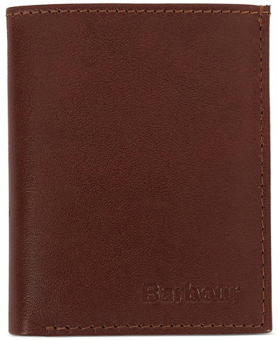 Barbour Men's Colwell Small Leather Billfold Wallet In Brown,clas