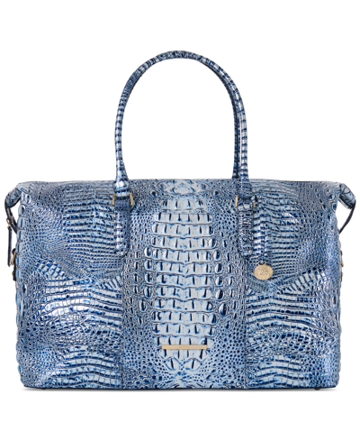 Brahmin Duxbury Leather Travel Weekender In Coastalblue