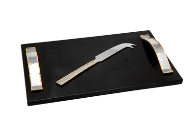 Godinger Artisan Loft Marble Board With Knife In Black