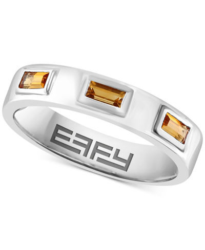 Effy Collection Effy Citrine Three Stone Band (1/3 Ct. T.w.) In Sterling Silver