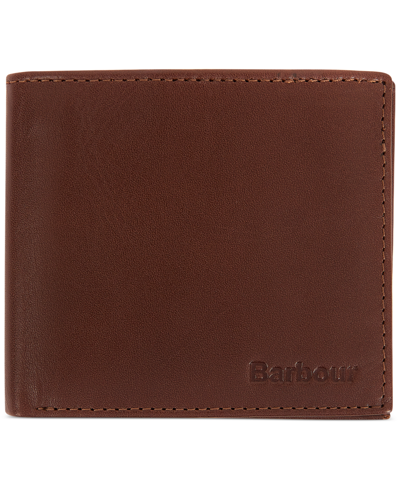 Barbour Men's Colwell Slimline Leather Billfold Wallet In Brown,clas