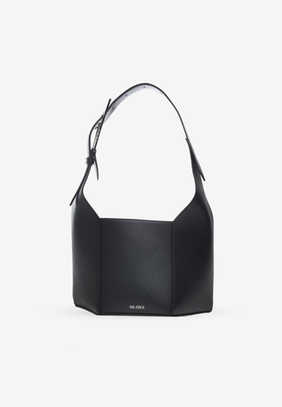 Attico 6pm Leather Shoulder Bag In Black