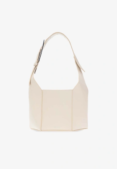 Attico Panelled Leather Tote Bag In Beige