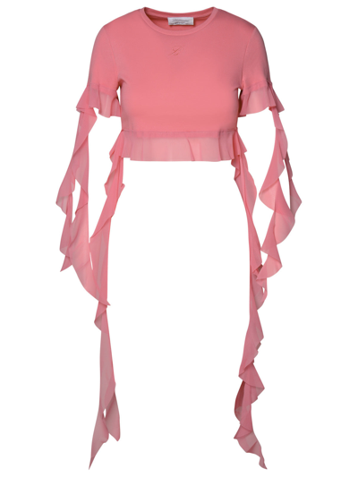 Blumarine Fuscia Cotton Jumper In Pink