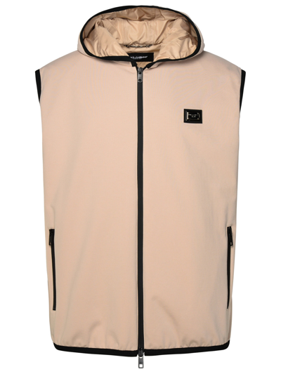 Dolce & Gabbana Beige Cotton Blend Vest In Cream