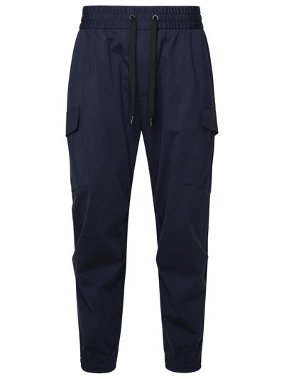 DOLCE & GABBANA DOLCE & GABBANA MAN DOLCE & GABBANA BLUE COTTON BLEND PANTS