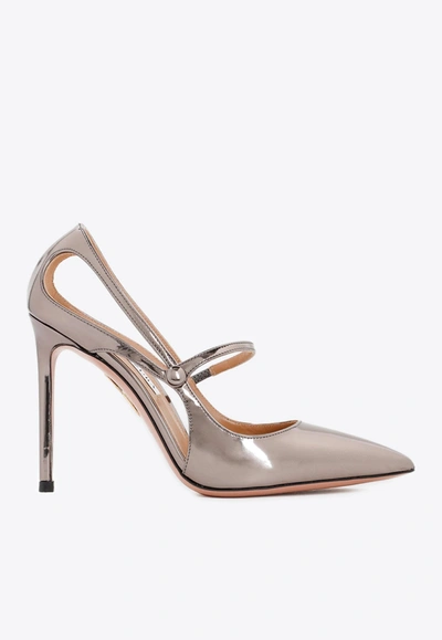 Aquazzura Bovary Pointed Toe Pumps In Metallic