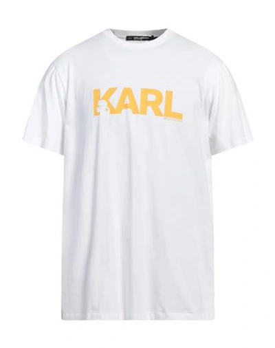 Karl Lagerfeld Man T-shirt White Size L Organic Cotton