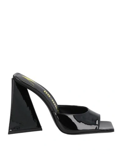 ATTICO THE ATTICO WOMAN SANDALS BLACK SIZE 8 SOFT LEATHER