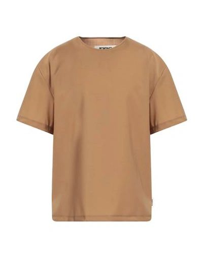 Choice Man T-shirt Camel Size L Polyester, Wool, Elastane In Beige