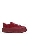 Jil Sander Man Sneakers Brick Red Size 9 Textile Fibers