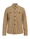 Manuel Ritz Man Shirt Camel Size 44 Cotton, Polyamide In Beige