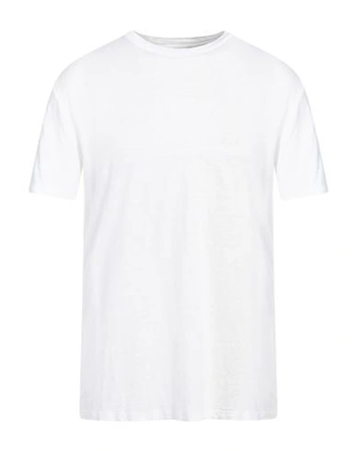 Amaranto Man T-shirt White Size L Linen, Elastane