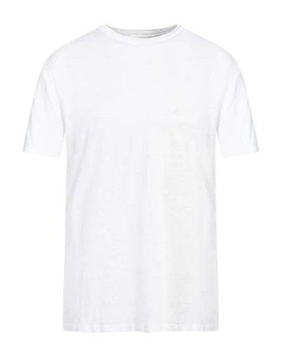 Amaranto Man T-shirt White Size M Linen, Elastane In White