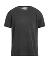 Amaranto Man T-shirt Steel Grey Size L Linen, Elastane