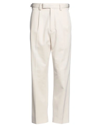 Zegna Man Pants Ivory Size 34 Cotton, Wool In White