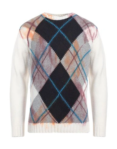 Kangra Cashmere Kangra Man Sweater Ivory Size 40 Merino Wool, Alpaca Wool, Mohair Wool, Polyamide In White