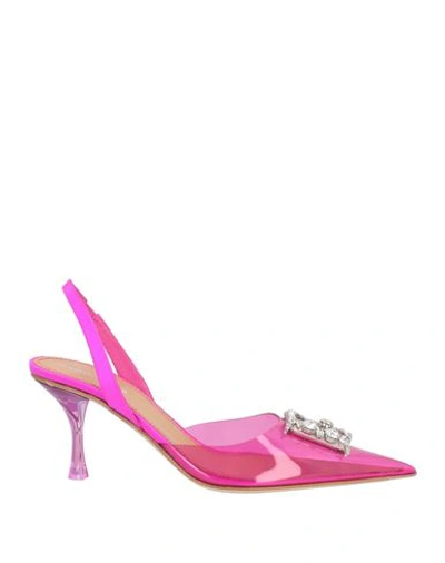 Dsquared2 Woman Pumps Fuchsia Size 7.5 Pvc - Polyvinyl Chloride, Textile Fibers In Pink